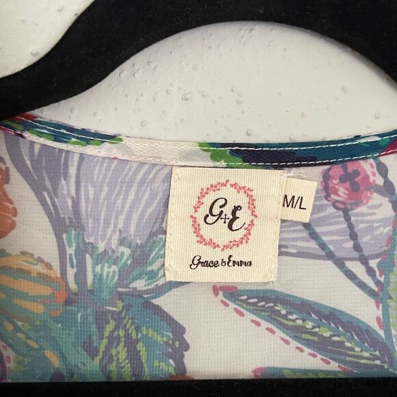 Grace & Emma Medium/Large Kimono Topper Floral Boho - Picture 2 of 7